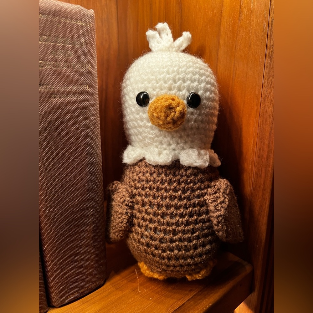Hand Crocheted Liberty the Patriotic Bald Eagle Stuffed Animal Plushie!